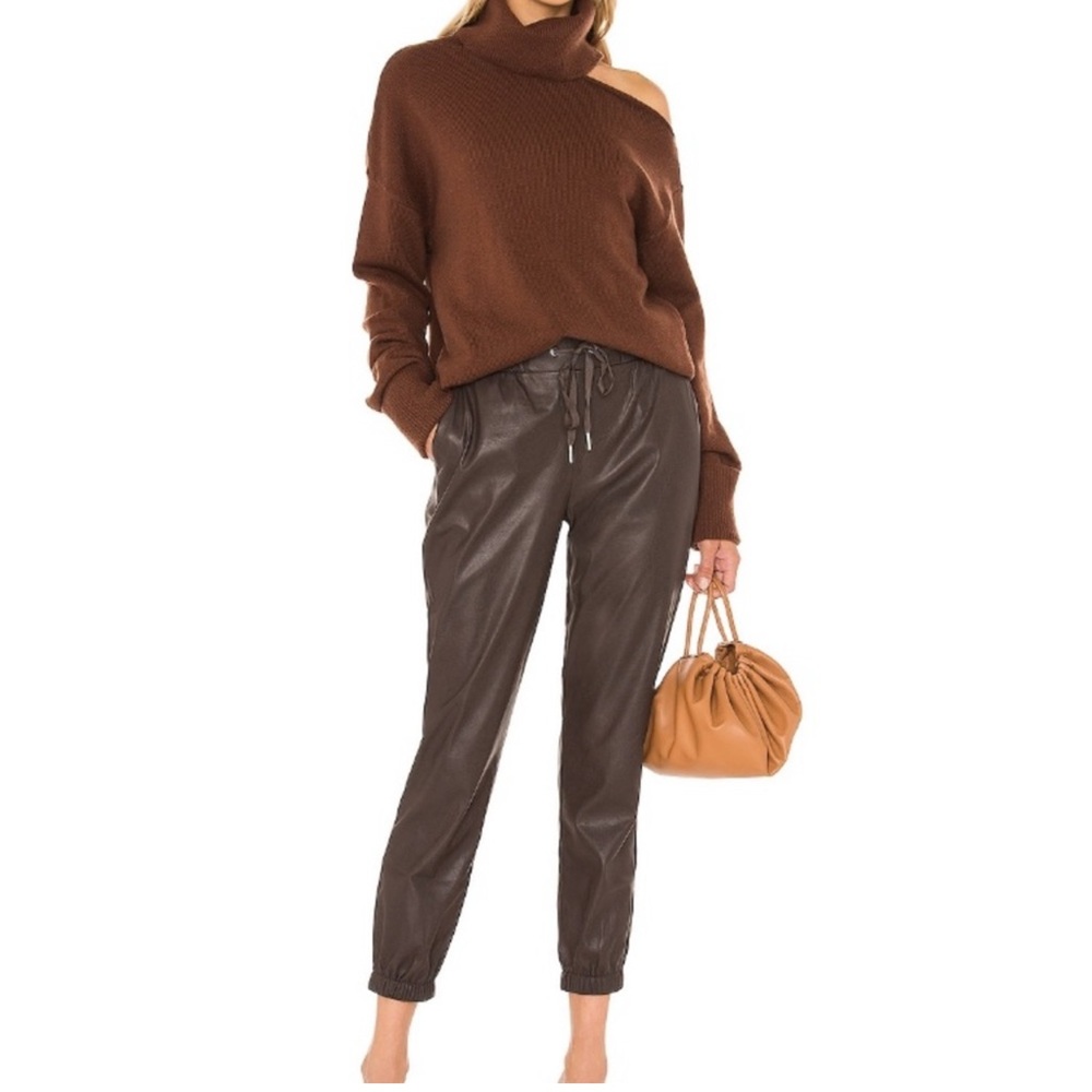 NWT PAIGE Off-Shoulder Brown Knit Sweater – Size S